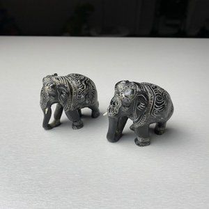 Small Black Elephant Figurines